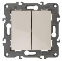Выключатель Эра Elegance 14-1104-02 2-клавишный встроенный 250 В 10 А IP 20 слоновая кость Б0034231 (Энергия света)