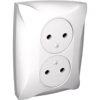 Розетка 2-м СП Дуэт 16А IP20 без заземл. бел. SchE WDE000120 Schneider Electric