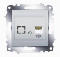 Механизм розетки телефонной 2-м Cosmo RJ11 + гнездо алюм. ABB 619-011000-221