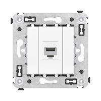 Компьютерная розетка RJ-45 без шторки в стену, кат.6 одинарная, "Avanti", "Белое облако" | 4400693 DKC (ДКС)