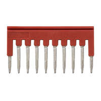 Гребенка XW5SP1510RD для клемм XW5 Push-in Plus 1.5кв.мм 10п 500В 17.5А красн. Omron 670043