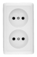 Розетка 2-м ОП Хит 16А IP20 без заземл. защ. шторок бел. SchE RA16-237-B Schneider Electric