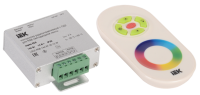 Контроллер с ПДУ радио (белый) RGB 3 канала 144Вт 12В 4А -eco | LSC2-RGB-144-RF-20-12-W IEK (ИЭК)