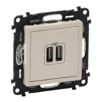 Механизм розетки USB Valena Life 2 разъема 240В/5В 1500мА с лиц. панелью сл. кость Leg 753512 Legrand