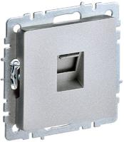 Розетка компьютерная СП RJ45 кат.5E BRITE РК10-БрА алюм. IEK BR-K10-1-K47 (ИЭК)