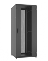 Шкаф напольный WZ-IT-428080-69AA-2-161-FP 19",42U,1963х800х800мм,дв.стекл. с бок.вст.,сзади укороч.+ф.панель 3Uчерный(RAL9005)разобр. | 411743 Zpas