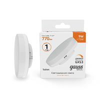 Лампа светодиодная LED 9 Вт 770 Лм 3000К диммируемая теплая GX53 таблетка Basic Gauss - 20849192-D