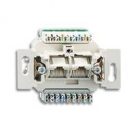 Механизм розетки комп. + телеф. 2 поста UAE 8/8 пол. раздельно RJ45 CAT.6E неэкранированная до 250МГц ABB 2CKA000230A0400 0230-0-0400