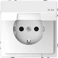 Розетка 1-м СП Merten D-Life 16А IP44 с заземл. крышкой SD бел. лотос SchE MTN2314-6035 Schneider Electric