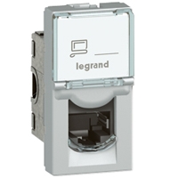 Механизм розетки компьютерной СП 1мод. Mosaic RJ45 кат.6 FTP алюм. Leg 079462 Legrand