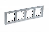 Рамка четырехпостовая ATLASDESIGN NATURE, СТЕКЛО АЛЮМИНИЙ Schneider Electric ATN320304