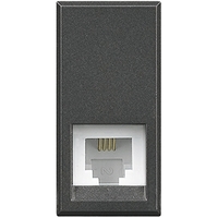 Розетка телефонная Axolute RJ11 К10 кат.3 антрацит Leg BTC HS4258/11N Legrand