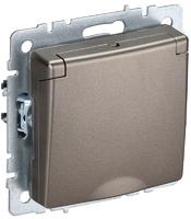Розетка BRITE РСбш10-3-БрШ 16А IP20 с заземл. защ. шторки крышкой шампань IEK BR-R16-16-K37 (ИЭК)