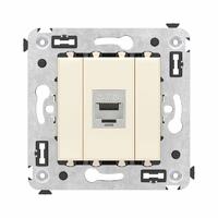 Розетка компьютерная 1-м СП Avanti "Ванильная дымка" RJ45 кат.6A без шторок экранир. механизм DKC 4405773 (ДКС)