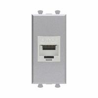 Розетка компьютерная 1мод. Avanti "Закаленная сталь" RJ45 кат.6A без шторок экранир. модульная механизм DKC 4404771 (ДКС)