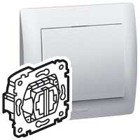 Механизм переключателя проходного 2-кл. СП Galea Life 10А IP21 250В с 2 зел. подсветкой PRO21 0.5мА сер. Leg 775608 Legrand