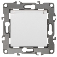 Розетка Эра 12 2P+E Schuko со шторками с крышкой 16A-250В IP20 белый СУ Б0014693 (Энергия света)