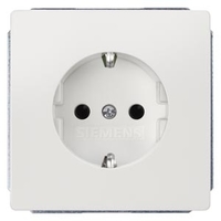 Розетка 1-м СП Delta Style 16А IP20 250В с заземл. защ. шторки титан./бел. Siemens 5UB1855