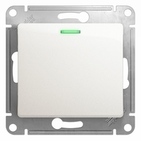 Механизм переключателя проходного 1-кл. СП Glossa 10А IP20 (сх. 6а) 10AX с подсветкой перламутр. SchE GSL000663 Schneider Electric