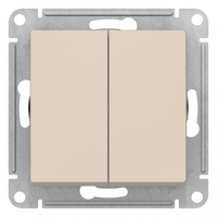 Переключатель двухклавишный ATLASDESIGN схема 6 10АХ механизм бежевый - ATN000265 Schneider Electric