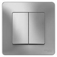 Переключатель проходной 2-кл. СП Blanca 10А IP20 (сх. 6+6) 250В алюм. SchE BLNVS106603 Schneider Electric
