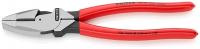 Плоскогубцы электромонтера Lineman's Pliers, резка - проволока средней твердости 4.6мм, твердая 3мм, L=240мм, черные, обливные рукоятки KN-0901240 KNIPEX