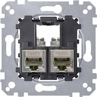 Механизм розетки комп. СП Merten 2 поста 5FTR RJ45 SchE MTN4575-0012 Schneider Electric