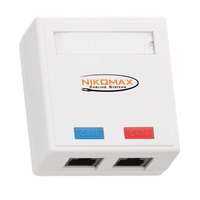 Розетка 2 порта кат.6 (класс E) 250МГц RJ45/8P8C 110/KRONE T568A/B на печатной плате неэкран. бел. NIKOMAX NMC-WO2UE2-WT NIKOMAX/NIKOLAN