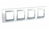 Рамка 4-м Unica Top нордик/алюм. SchE MGU66.008.092 Schneider Electric