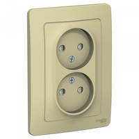 Розетка 2-м СП Blanca 16А IP20 250В без заземл. защ. шторки беж. SchE BLNRS000127 Schneider Electric