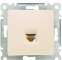 Розетка телефонная Lillium TF евро стандарт с панелью механизм крем. Makel 30010014