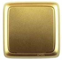 Переключатель одноклавишный наружный с монтажной пластиной золото 10А - ВА10-165-07 HEGEL