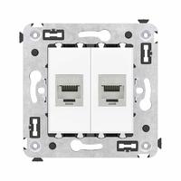 Розетка компьютерная 2-м СП Avanti "Белое облако" RJ45 кат.6A без шторок экранир. механизм DKC 4400774 (ДКС)