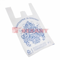 Пакет майка ПНД 28+16*50, 12мкм "Гжель" (100шт./уп) | 61-0102 SDS REXANT