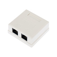 Розетка компьютерная внешняя 2-порта RJ-45 8P8C UTP неэкранированная кат6 - 03-0136 REXANT