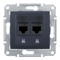 Розетка компьютерная 2-м СП Sedna RJ45 кат.6 UTP неэкранир. механизм графит SchE SDN4800170 Schneider Electric