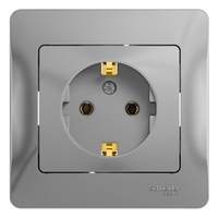 Розетка 1-м СП Glossa 16А IP20 с заземл. в сборе алюм. SchE GSL000342 Schneider Electric