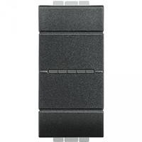 Кнопка аксиальная 1-кл 10А 1мод. Livinglight авт. клеммы антрацит Leg BTC L4055AN Legrand