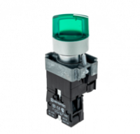 Переключатель с LED подсветкой, 220V AC/DC, зеленый, 2 полож. 1NO, фикс., мет. MTB2-BK2363 | 58214 ОВЕН