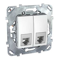 Механизм розетки телефонной 2-м СП Unica RJ11 бел. SchE MGU5.9090.18ZD Schneider Electric