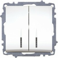 Выключатель 2-кл. СП Zena 10А IP20 с LED-подсветкой механизм бел. ABB 609-010200-203
