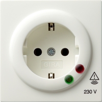 Розетка Gira S-Color 1-мест. 1мод. механизм с накладкой З/К скр. уст-ки16А 220-250В IP20 защитой от перенапр. белый | 045140