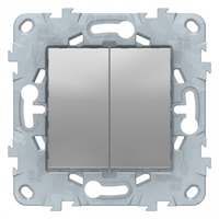 Выключатель 2-кл. 2мод. СП Unica New IP21 (сх. 5) механизм алюм. SchE NU521130 Schneider Electric