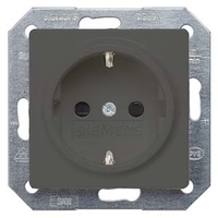 ЧЕРНЫЙ МЕТАЛЛИК РОЗЕТКА SCHUKO 10A DC/16А AC 250В C ЗАЩИТНЫМ КОНТАКТОМ ОТКИДЫВАЮЩЕЙСЯ КРЫШКОЙ БЕЗРЕЗЬБОВЫМИ КОНТАКТНЫМИ ЗАЖИМАМИ ЭЛ.-МЕХ.ЧАСТЬ DELTA I-SYSTEM Siemens 5UB1924