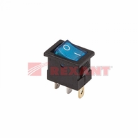 Выключатель клавишный 12В 15А (3с) ON-OFF син. с подсветкой Mini (RWB-206-1 SC-768) Rexant 36-2171