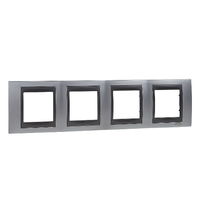 Рамка 4-м Unica Top хром матовый/графит SchE MGU66.008.238 Schneider Electric