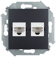 Розетка телефонная 2-м Simon15 RJ11 графит Simon 1591589-038