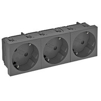Розетка 3х2К+3 под углом 33° шторки 16А 250В (45х135 мм - 3 модуля Modul45) черная | 6120131 OBO Bettermann