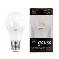 Лампа светодиодная LED 11 Вт 960 Лм 3000К теплая E27 A60 диммируемая Black Gauss - 102502111-D