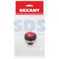 Индивидуальная упаковка 1 шт | 36-3050-1 REXANT Выключатель-кнопка 250V 1А (2с) (ON)-OFF Б/Фикс красная Micro (PBS-33В)